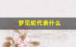 梦见蛇代表什么(梦见蛇代表什么数字)