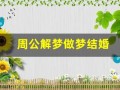 周公解梦做梦结婚(周公解梦做梦结婚没结成)