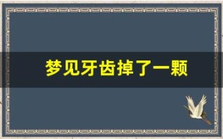 梦见牙齿掉了一颗(做梦牙齿掉了几颗是什么预兆)
