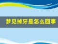梦见掉牙是怎么回事(梦见掉牙是怎么回事儿周公解梦)