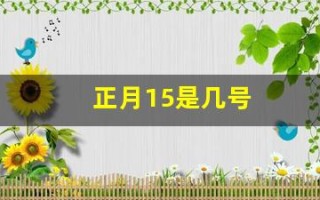正月15是几号(正月15是几号呀)