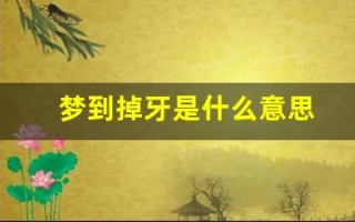 梦到掉牙是什么意思(梦到掉牙是什么意思啊)