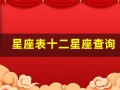 星座表十二星座查询(星座表十二星座查询农历还是阳历)