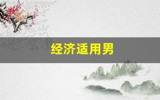 经济适用男(经济适用男啥意思)