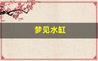 梦见水缸(梦见水缸没水了是什么意思)