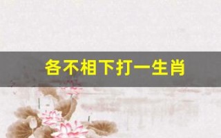 各不相下打一生肖(各不相让打一字谜底)