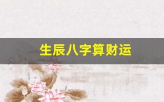 生辰八字算财运(生辰八字算财运准吗)