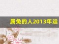 属兔的人2013年运程大全及破解(属兔的2013年运势)