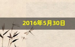 2016年5月30日(2016年5月30日农历是哪一天1农历2016年4月24日)