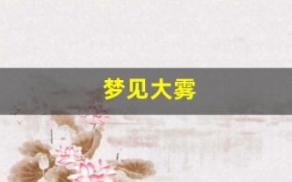 梦见大雾(女人梦见大雾)