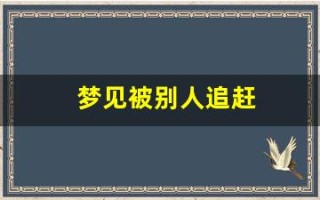 梦见被别人追赶(非常害怕)
