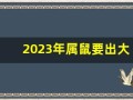 2023年属鼠要出大事(2023年属鼠人的运势详解)