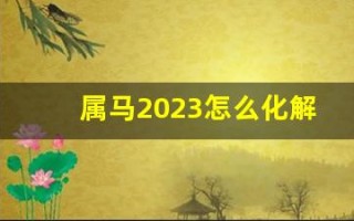 属马2023怎么化解太岁(属马的2023)