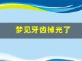 梦见牙齿掉光了(梦见掉了一大把牙齿是什么征兆)