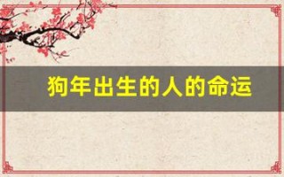 狗年出生的人的命运(狗年出生的人的命运如何)