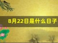 8月22日是什么日子(8月22日是什么日子是吉日吗)