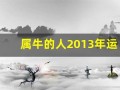 属牛的人2013年运程(属牛的人2013年多少岁)
