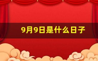 9月9日是什么日子(每年11月9日是什么日子)