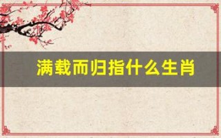 满载而归指什么生肖(满载而归指什么生肖动物)