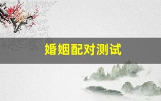 婚姻配对测试(婚姻配对测试八字免费)