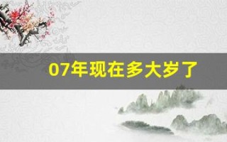 07年现在多大岁了(07年现在多大岁了过完生日)