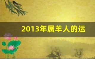 2013年属羊人的运程(2013年属羊的多大岁数)