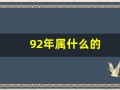 92年属什么的(92年属什么的正确答案)