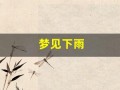 梦见下雨(梦见下雨房子漏雨)