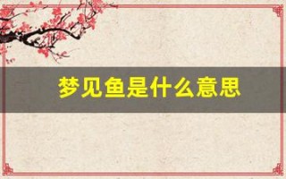 梦见鱼是什么意思(梦见抓鱼是什么意思有什么预兆)