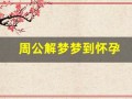 周公解梦梦到怀孕(周公解梦梦到怀孕生孩子)