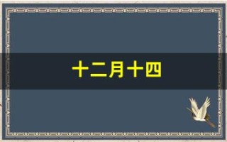 十二月十四(十二月十四日是什么日子)