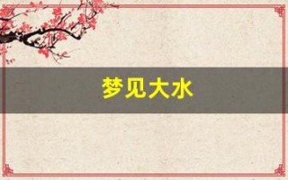 梦见大水(梦见大水淹路是什么意思)