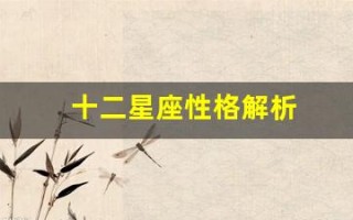 十二星座性格解析(十二星座性格解析表图)
