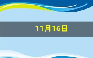 11月16日(11月16日是阳历几月几号)