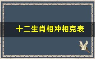 十二生肖相冲相克表(十二生肖相配婚姻配对表)