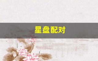 星盘配对(星盘配对查询分析)