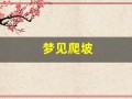 梦见爬坡(梦见爬坡是什么意思)