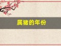 属猪的年份(属猪的年份分别是哪些年)