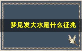 梦见发大水是什么征兆(梦见发大水是什么征兆商人)