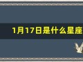 1月17日是什么星座(1月21日是什么星座)