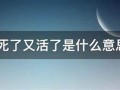 梦见人死了又活了(梦见死去的人是好事还是坏事)