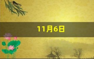 11月6日(11月6日农历是多少)