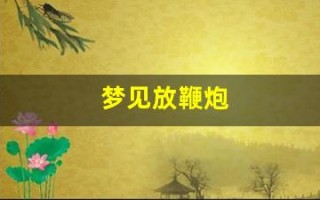 梦见放鞭炮(梦见放鞭炮引起火烧房子)