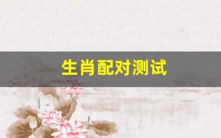 生肖配对测试(生肖配对测试缘分)
