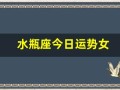 水瓶座今日运势女(水瓶座今日运势女生)