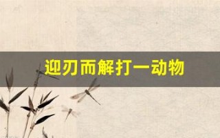 迎刃而解打一动物(迎刃而解下一句是什么)
