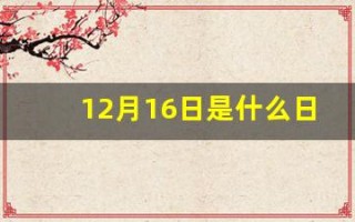 12月16日是什么日子(12月16日是什么日子呢)