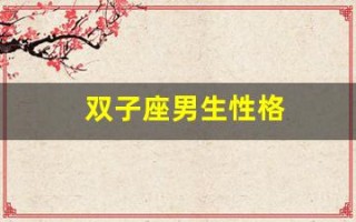 双子座男生性格(属猪双子座男生性格)