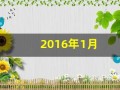 2016年1月(2016年1月属什么生肖)
