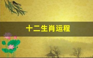 十二生肖运程(2025年运程十二生肖运程)